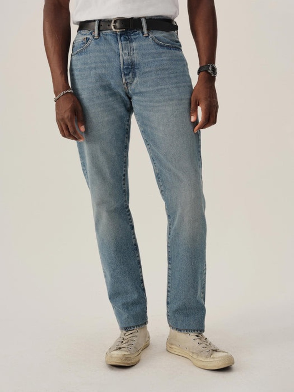 Buck Mason Maverick Slim Jeans 36x34 Double Dipped Wash Stretch Denim